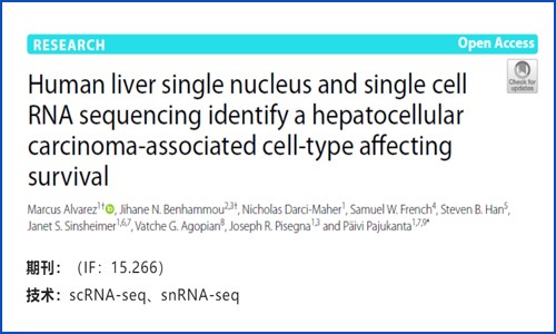 文獻(xiàn)解讀 |snRNA-seq 和 scRNA-seq 鑒定影響生存的肝細(xì)胞癌相關(guān)細(xì)胞類型
