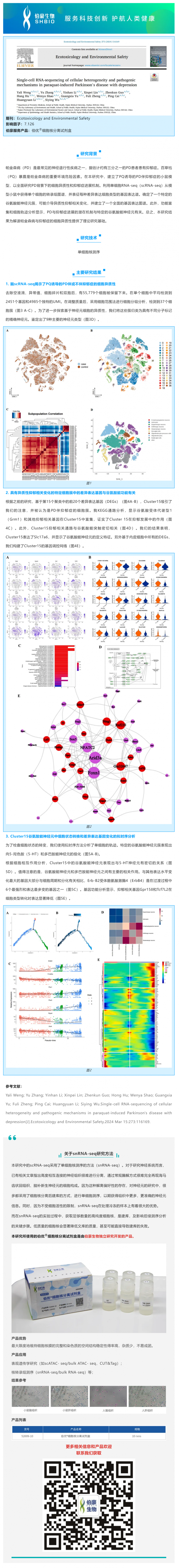 項(xiàng)目文章 _ 單細(xì)胞測序揭示百草枯誘導(dǎo)的帕金森合并抑郁癥的細(xì)胞異質(zhì)性和致病機(jī)制